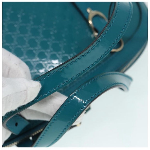 Auth Gucci Micro GG Turquoise 2Way Leather Bag - Picture 6 of 9